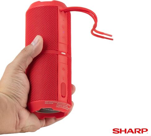 مكبر صوت بلوتوث من سلسلة شارب GX-BT290 كريستال كلير | مقاوم للماء IP67 | وقت تشغيل لمدة 14 ساعة | 2 أوضاع إضاءة | قوة قصوى 32 وات مع صوت جهير قوي | الاقتران اللاسلكي الحقيقي | الاتصال بدون استخدام اليدين | حزام | أحمر in Saudi Arabia
