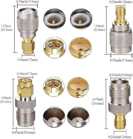 TUOLNK 4PCS SMA to TNC Coax Adapter,Coaxial Connector Kit SMA Male/Female to TNC Male/Female Cable Gender Changers for Radio, LTE Antenna Router in Saudi Arabia