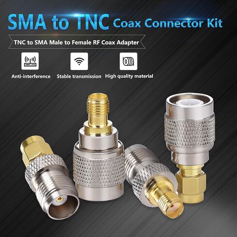 TUOLNK 4PCS SMA to TNC Coax Adapter,Coaxial Connector Kit SMA Male/Female to TNC Male/Female Cable Gender Changers for Radio, LTE Antenna Router in Saudi Arabia
