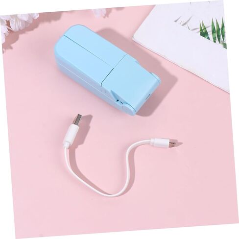 مروحة Gatuida المحمولة الصغيرة القابلة لإعادة الشحن عبر USB قابلة للطي برأسين، مروحة هواء تبريد صغيرة خفيفة الوزن للسفر في الهواء الطلق والاستخدام المكتبي، أزرق in Kuwait