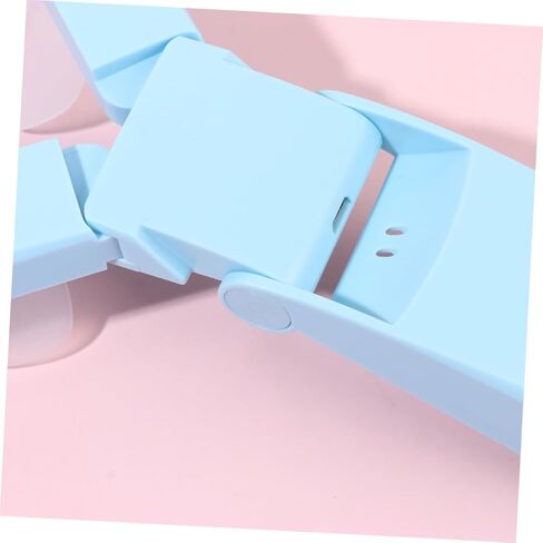 مروحة تبريد محمولة صغيرة USB مزدوجة الرأس من MERRYHAPY قابلة لإعادة الشحن وقابلة للطي ومروحة تبريد محمولة للسفر والاستخدام في الهواء الطلق خفيفة الوزن باللون الأزرق in Kuwait
