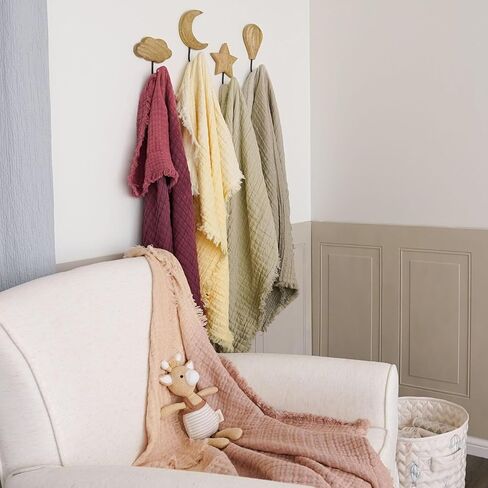 Crane Baby Multi-Layer Muslin Baby Blanket, 100% Cotton Baby Blankets, Grey Ombre Design, Nursery Swaddling Blankets for Newborns, 30" x 40", Warm and Breathable Stroller Blankets for Babies in Saudi Arabia