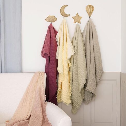 Crane Baby Multi-Layer Muslin Baby Blanket, 100% Cotton Baby Blankets, Grey Ombre Design, Nursery Swaddling Blankets for Newborns, 30" x 40", Warm and Breathable Stroller Blankets for Babies in Saudi Arabia