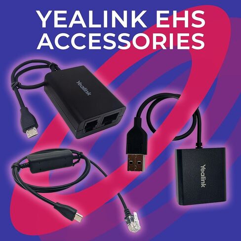 محول سماعة رأس لاسلكية Yealink EHS40 للهواتف المكتبية T54W/T53W/T53/T58A/T57W/T48U/T48S/T46U/T46S/T43U/T42U/T42S/T41S/VP59 متوافق مع جابرا، بولي، EPOS، يتيح التحكم في المكالمات عن بعد، قماش GTW in Saudi Arabia