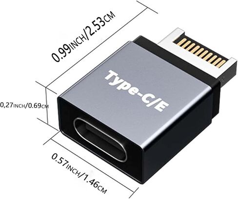 محول اللوحة الأم USB C بسرعة 10 جيجابت في الثانية، محول تمديد USB 3.1 Gen 2 Type E ذكر إلى USB C يدعم نقل البيانات والشحن للمحول الداخلي للوحة الأم. حزمة واحدة in Kuwait