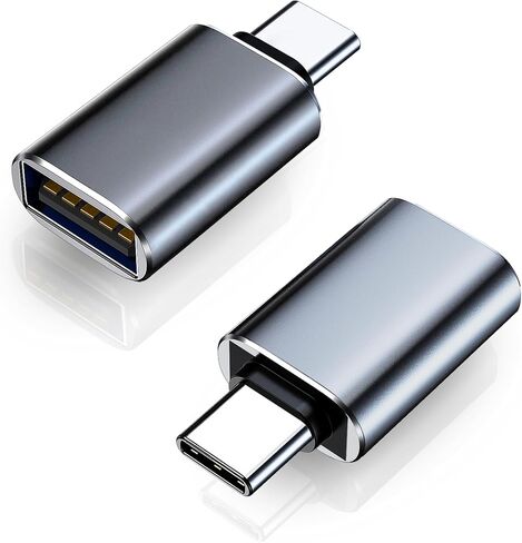 USB-C Male to USB 3.2 Female Adapter, Compatible with iPhone 16 Pro Max, iMac 2021, iPad Pro 2021, MacBook Pro/Air, Type-C & Thunderbolt 3 Devices- 2 Pack Grey in Saudi Arabia