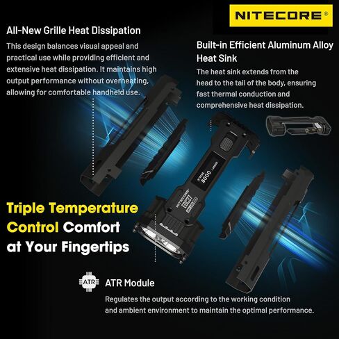 Nitecore EDC37 8000 Lumen مصباح يدوي EDC تكتيكي مع سلسلة مفاتيح قابلة للسحب in Kuwait