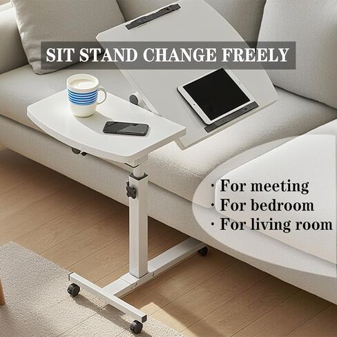 حامل الكمبيوتر المحمول ذو الارتفاع والزاوية القابل للتعديل مع عجلات للأريكة في المستشفى فوق السرير وطاولة جانبية وطاولات الكمبيوتر المحمول والأريكة والسرير والطاولة الجانبية in Kuwait