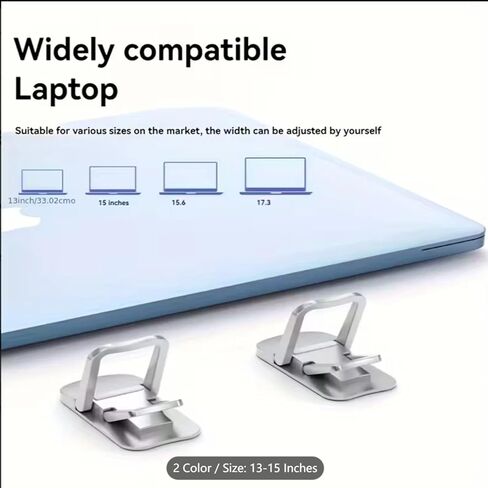 2Pcs Laptop Stand Portable Feet Riser Notebook Holder Stable Mini Computer Bracket, Silver in Saudi Arabia