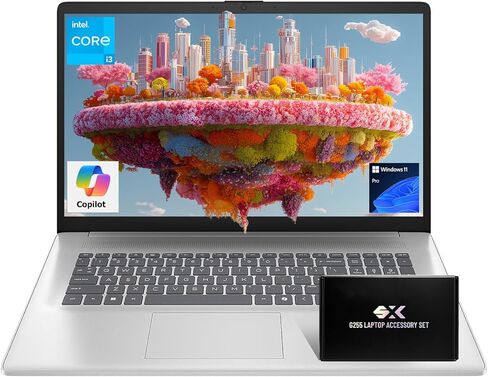 كمبيوتر محمول HP مقاس 17 بوصة، معالج Intel 8-Core، شاشة 17.3 FHD (1920 x 1080) مضادة للوهج، Windows 11 Pro & Copilot AI، WiFi 6 & BT 5.3، بطارية 9.5 ساعة، للأعمال والطلاب (ذاكرة الوصول العشوائي 16 جيجابايت | 512 جيجابايت SSD) in Kuwait