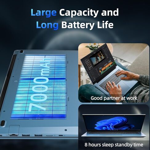 Naclud 15.6 Inch Laptop Computer, Windows 11 Laptops with 16GB RAM 1024GB SSD, Celeron N5100, Office 365, IPS FHD, WiFi 6, 53.2WH Battery, 180° Viewing, HDMI, Cooling Fan, for Business and Students in Saudi Arabia