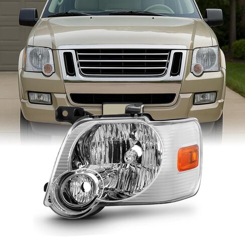 AKKON - For 06-10 Ford Explorer/Sport Trac Chrome Clear Headlights Front Lamps Direct Replacement Left + Right in Saudi Arabia