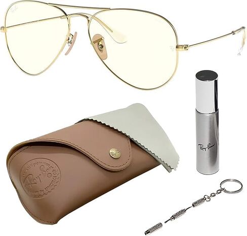 Ray-Ban RB3025 AVIATOR CLEAR EVOLVE Pilot Shaped Sunglasses for Men & Women with Official RAYBAN Eyewear Kit in Saudi Arabia