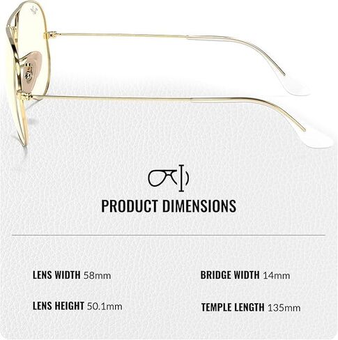 Ray-Ban RB3025 AVIATOR CLEAR EVOLVE Pilot Shaped Sunglasses for Men & Women with Official RAYBAN Eyewear Kit in Saudi Arabia