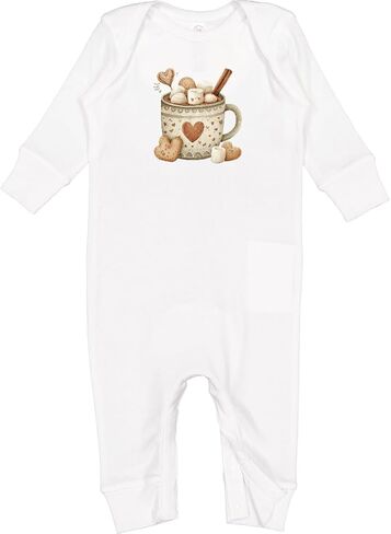 inktastic Cozy Winter Cup Of Hot Cocoa Baby Romper Coveralls in Saudi Arabia