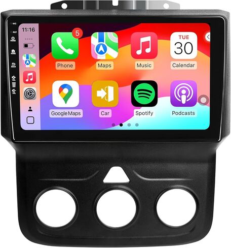ستيريو راديو السيارة لسيارة Dodge RAM 1500 2500 3500 2013-2018، Android 13/IPS شاشة تعمل باللمس/Carplay اللاسلكي/Android Auto/Bluetooth/GPS Navigation/WiFi/5G/HD كاميرا احتياطية/SWC/FM (2+64) in Kuwait