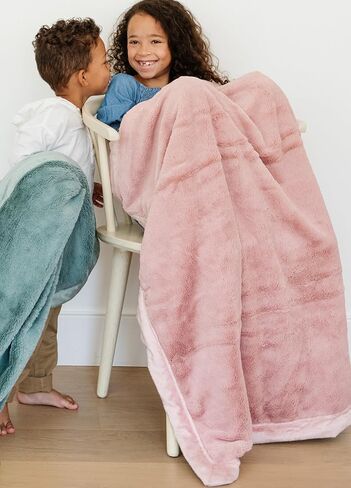 بطانية سارانوني الفاخرة للأطفال | بطانيات مريحة فائقة النعومة ومريحة من القطيفة للأطفال والمراهقين | شبشب باليه وردي - 40 بوصة × 60 بوصة in Kuwait