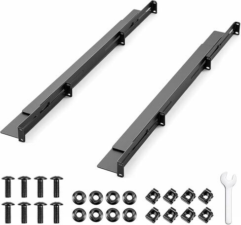 Lounsweer 1U 19 Inch Server Rack Rails 24-36 in Adjustable Depth for Universal 4-Post Rack Mount Rails, Mounting Hardware Included, for Network Equipment, Server, UPS Mounting Rail Kit in Saudi Arabia