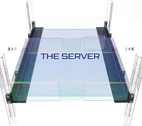 Lounsweer 1U 19 Inch Server Rack Rails 24-36 in Adjustable Depth for Universal 4-Post Rack Mount Rails, Mounting Hardware Included, for Network Equipment, Server, UPS Mounting Rail Kit in Saudi Arabia