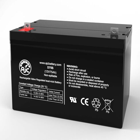 AJC Battery Compatible with Interstate DCS-75BT 12V 75Ah UPS Battery in Saudi Arabia