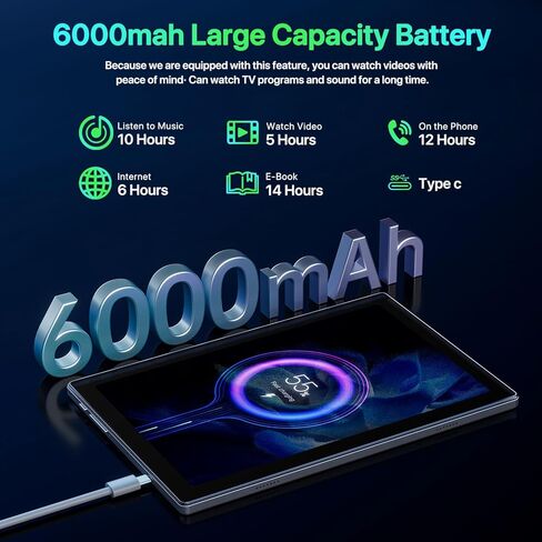 2026 Tablet ，Android Tablet,10.1 inch Android 15 Tablets, 8-Core 16GB RAM 64GB ROM | 6000mAh Battery, 1024GB Expand |1080 * 800 HD IPS Touchscreen | 5G/2.4G WiFi 6 | Bluetooth 5.0 (Gray) in Saudi Arabia