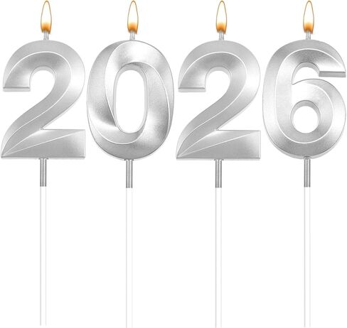 شمعة التخرج الذهبية 2026، 4 قطع ثلاثية الأبعاد لديكورات التخرج 2026، شمعة رأس السنة الجديدة، فئة 0f 2026، أعلى الكعكة، 20، 22، 26، 60، 62 شموع عيد ميلاد وديكورات العام الجديد 2026 in Kuwait