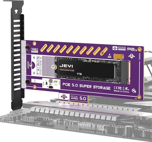 محول JEYI PCIe 5.0 X16 إلى Quad NVMe M.2 (بزاوية 45 درجة) PCIe إلى بطاقة توسيع NVMe، متوافق مع الإصدارات السابقة مع PCIe 4.0/3.0، يتطلب تشعب PCIe، ويدعم 4 × M.2 2280 SSDs لبطاقة NVMe RAID in Kuwait