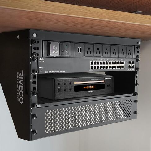 RIVECO 3U Wall Mount Rack for Network| Reinforced Heavy Load 66-99 LBS Server Racks Vertical & Horizontal Mounting for 19 inches IT & Studio Equipment & M6 Screws 50 Sets in Saudi Arabia