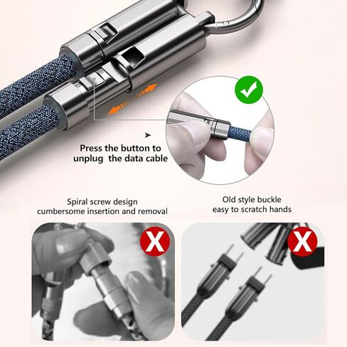 Crossbody Lanyard 4ft (120cm) – Cell Phone Neck & Shoulder Strap with Built-in 240W USB-C Charging Cable & Data Transfer – Durable Rope, Travel Essentials for iPhone 17/16/15 & Smartphones in Saudi Arabia