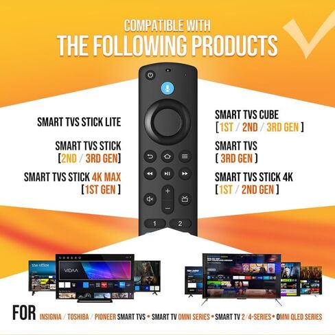 جهاز تحكم عن بعد صوتي بديل مناسب لجميع سلاسل Fire، لـ Stick 4K Max/4K (الجيل الأول/الثاني) وجميع أجهزة تلفزيون Fire-TCL Cube، وعصا التلفزيون (الجيل الثاني/الثالث)/Lite/HD، ولسلسلة Insignia Pioneer HD Omni in Kuwait