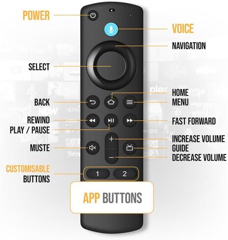 جهاز تحكم عن بعد صوتي بديل مناسب لجميع سلاسل Fire، لـ Stick 4K Max/4K (الجيل الأول/الثاني) وجميع أجهزة تلفزيون Fire-TCL Cube، وعصا التلفزيون (الجيل الثاني/الثالث)/Lite/HD، ولسلسلة Insignia Pioneer HD Omni in Kuwait