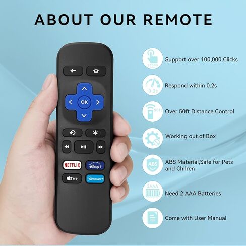 【عبوة من قطعتين】 مناسبة لبدائل جهاز التحكم عن بعد Roku - متوافقة مع Roku Box، Roku Player، Roku Express، Roku Premiere، Roku 1/2/3/4 (ليست لأي أجهزة تلفزيون أو عصي) in Kuwait