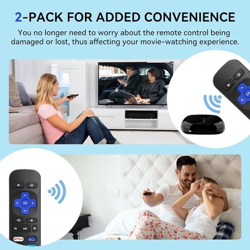 【عبوة من قطعتين】 مناسبة لبدائل جهاز التحكم عن بعد Roku - متوافقة مع Roku Box، Roku Player، Roku Express، Roku Premiere، Roku 1/2/3/4 (ليست لأي أجهزة تلفزيون أو عصي) in Kuwait