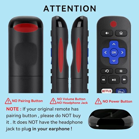 【عبوة من قطعتين】 مناسبة لبدائل جهاز التحكم عن بعد Roku - متوافقة مع Roku Box، Roku Player، Roku Express، Roku Premiere، Roku 1/2/3/4 (ليست لأي أجهزة تلفزيون أو عصي) in Kuwait