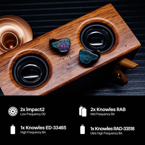 Linsoul THIEAUDIO HYPE 4 MKII 2DD + 4BA Hybird In Ear Monitor,HiFi Wired IEM Earphones,Engaging & Studio Neutral Tuning,CNC Aluminum Gaming Earbuds with 3.5/4.4mm Modular Cable for Musician Audiophile in Saudi Arabia