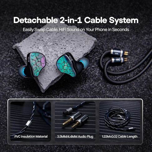 Linsoul THIEAUDIO HYPE 4 MKII 2DD + 4BA Hybird In Ear Monitor,HiFi Wired IEM Earphones,Engaging & Studio Neutral Tuning,CNC Aluminum Gaming Earbuds with 3.5/4.4mm Modular Cable for Musician Audiophile in Saudi Arabia