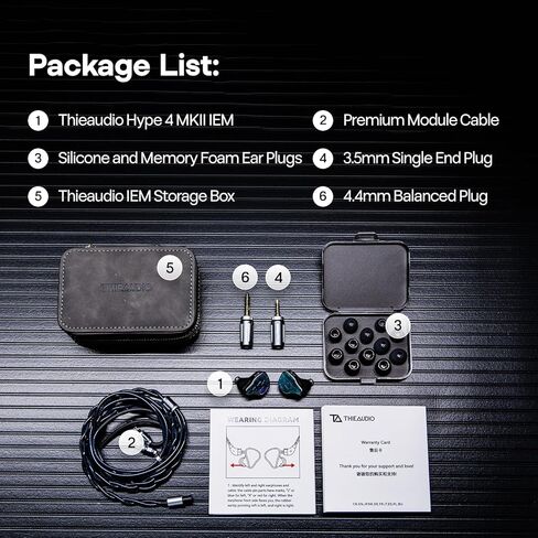 Linsoul THIEAUDIO HYPE 4 MKII 2DD + 4BA Hybird In Ear Monitor,HiFi Wired IEM Earphones,Engaging & Studio Neutral Tuning,CNC Aluminum Gaming Earbuds with 3.5/4.4mm Modular Cable for Musician Audiophile in Saudi Arabia
