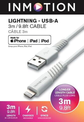 كابل InMotion MFI Lightning إلى USB-A 3M in Kuwait