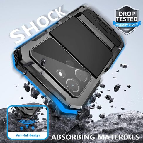 Lunivop for Motorola Moto G 2025/2026/ Moto G Play 2026 Case 6.7 Inch Metal Heavy Duty Phone Case Built-in Screen Protection Full Body Protective Dust Proof Military - Grade Rugged Black in Saudi Arabia