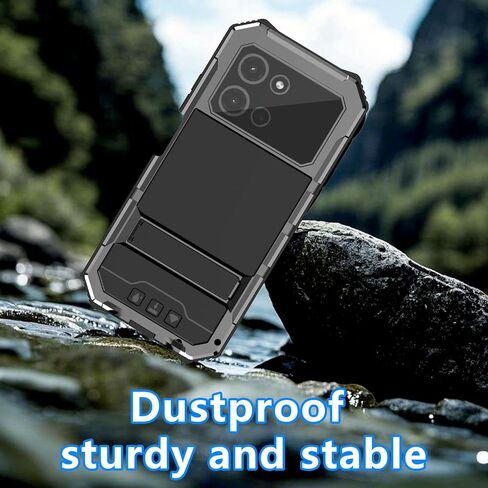 Lunivop for Motorola Moto G 2025/2026/ Moto G Play 2026 Case 6.7 Inch Metal Heavy Duty Phone Case Built-in Screen Protection Full Body Protective Dust Proof Military - Grade Rugged Black in Saudi Arabia