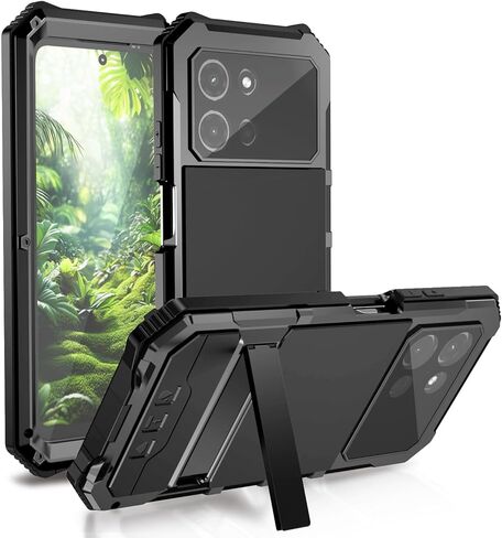 Lunivop for Motorola Moto G 2025/2026/ Moto G Play 2026 Case 6.7 Inch Metal Heavy Duty Phone Case Built-in Screen Protection Full Body Protective Dust Proof Military - Grade Rugged Black in Saudi Arabia