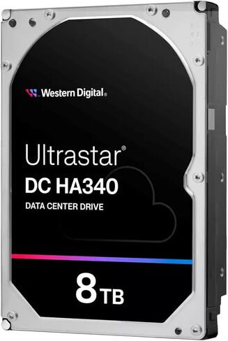 مركز بيانات القرص الصلب WD Ultrastar DC HA340 WUS721208BLE6L4 سعة 8 تيرابايت داخلي 3.5 بوصة SATA 6 جيجابت/ثانية 7200 دورة في الدقيقة المخزن المؤقت: 256 ميجابايت in Saudi Arabia