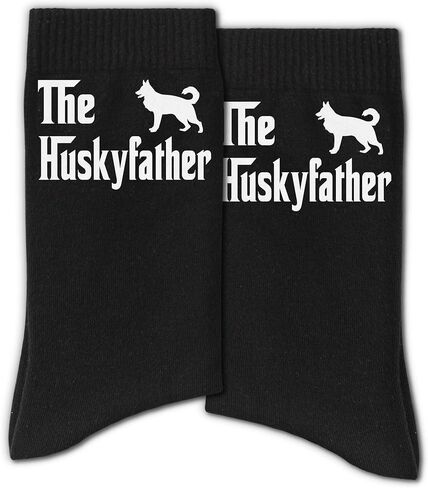 Funny Dog Dad Socks, Black Crew Socks for Dog lovers in Saudi Arabia