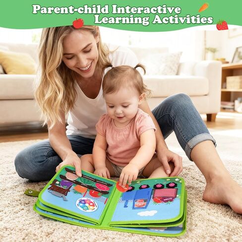 Letapapa Farm Busy Book للأطفال الصغار 1-3، هدايا ألعاب مونتيسوري لعمر 1 عامين من الأولاد والبنات، ألعاب تعليمية تعليمية لعمر 1+ سنة، كتاب أنشطة هادئ مشغول للأطفال الصغار لعبة سفر in Kuwait