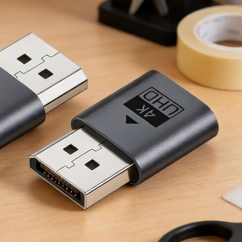 محاكي DP، محاكي إخراج الفيديو، محول المنفذ الرقمي، يحل مشكلات بدء تشغيل الأجهزة بدون رأس، يحسن مستوى سلاسة البث، أجهزة ملحقات الكمبيوتر المحمول، حجم صغير الحجم يناسب المنفذ in Kuwait