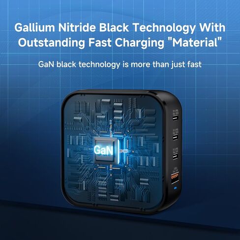 محطة شحن USB C بقدرة 150 وات - نيتريد الغاليوم خفيفة الوزن ومحمولة من النوع C محطة شحن سريعة بأربعة منافذ لأجهزة متعددة in Kuwait