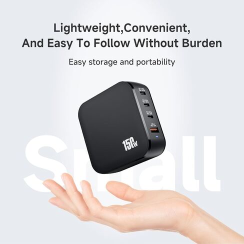 محطة شحن USB C بقدرة 150 وات - نيتريد الغاليوم خفيفة الوزن ومحمولة من النوع C محطة شحن سريعة بأربعة منافذ لأجهزة متعددة in Kuwait