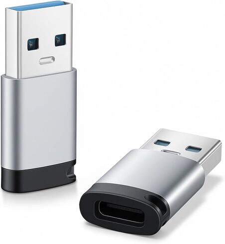 2 حزمة USB C أنثى إلى USB ذكر محول، USB2.0 محول، نوع C إلى USB محول كابل شاحن للكمبيوتر المحمول شاحن سيارة سماعة رأس الكمبيوتر in Saudi Arabia