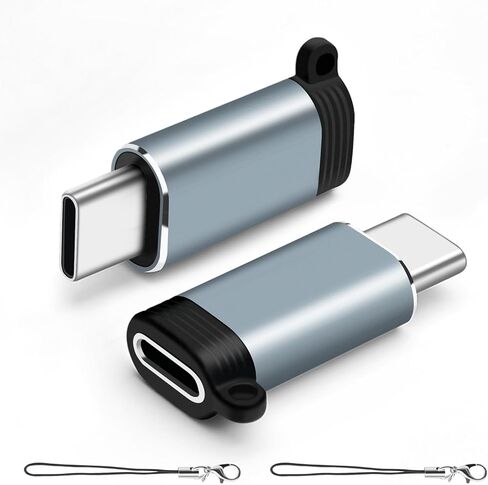 Adapter Lightning Female to USB-C Male (2-Pack), USB C to Lightning, Data Transfer Compatible for iPhone 16/15 Series,Air, iPad, Not for Audio/OTG - Gray in Saudi Arabia