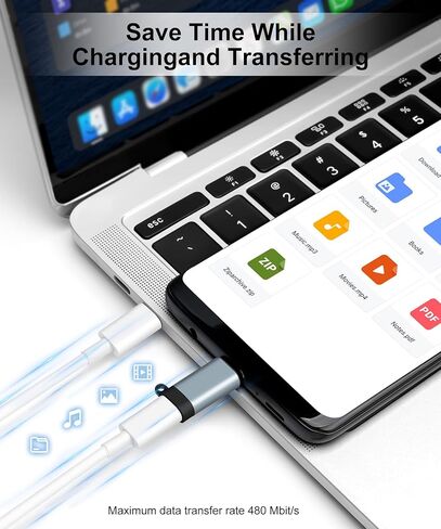 Adapter Lightning Female to USB-C Male (2-Pack), USB C to Lightning, Data Transfer Compatible for iPhone 16/15 Series,Air, iPad, Not for Audio/OTG - Gray in Saudi Arabia